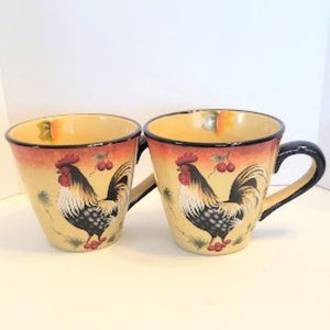 Set of 2 Harvest Rooster Coffee Mugs